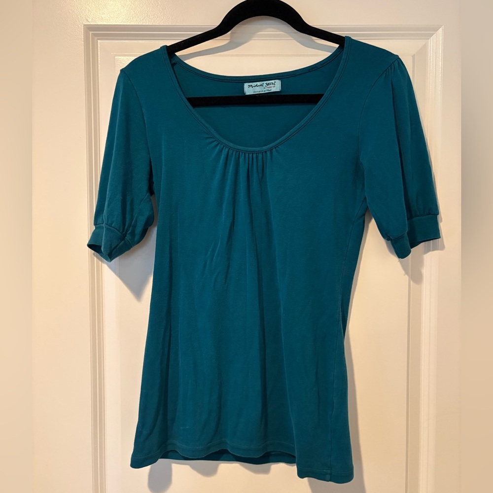 Michael Stars Teal Short Sleeve Top